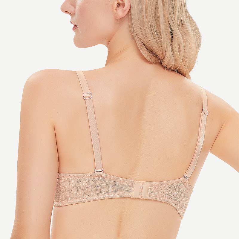 Wingslove Deep V Padded Push Up Bra with Underwire, Champagne