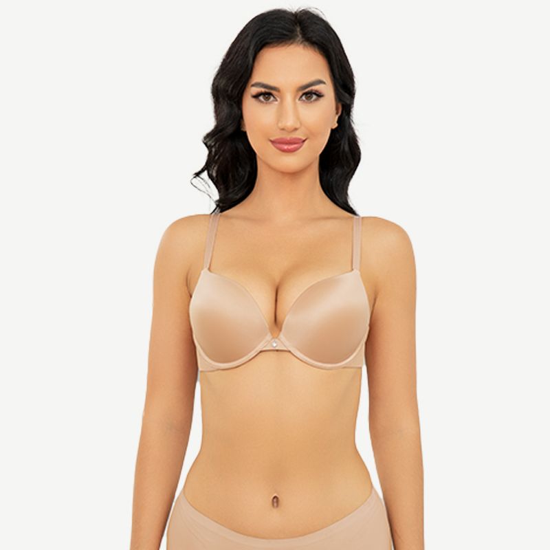 Everyday Plunge Push-Up T-Shirt Bra, Cream Nude Wingslove