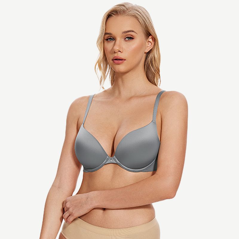 Everyday Plunge Push-Up T-Shirt Bra, Grey Wingslove