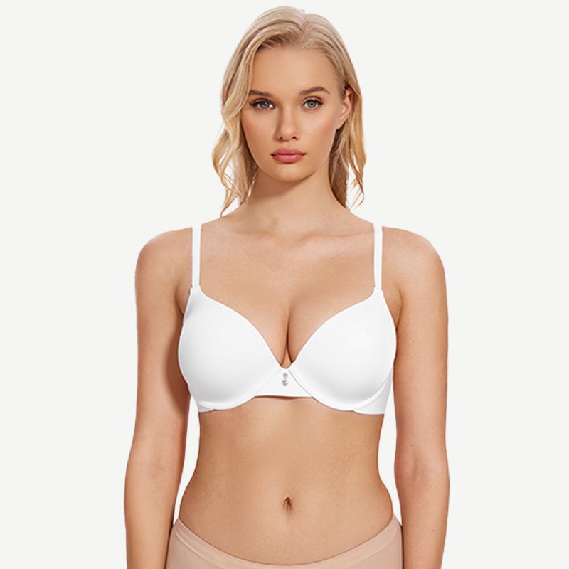 Everyday Plunge Push-Up T-Shirt Bra, White wingslove