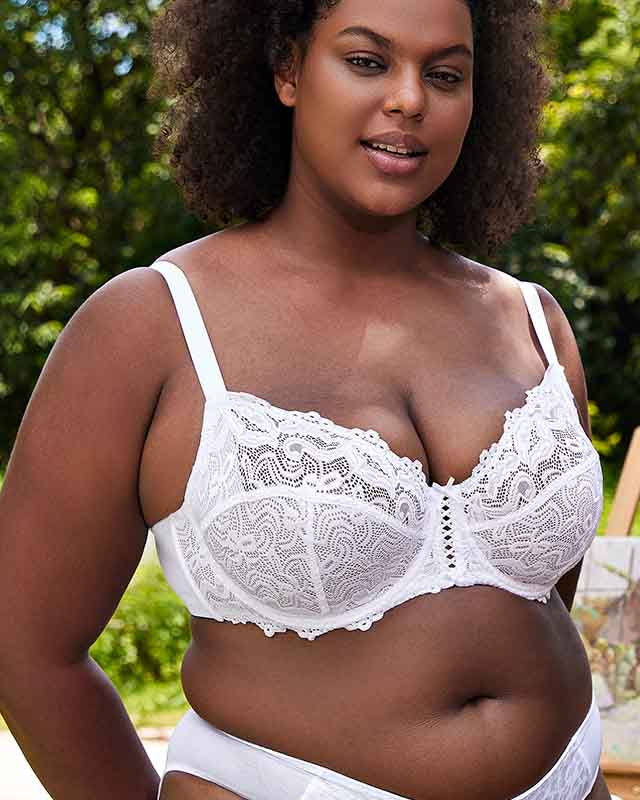 Wingslove Full Coverage Lace Bra Underwire Bralette, White