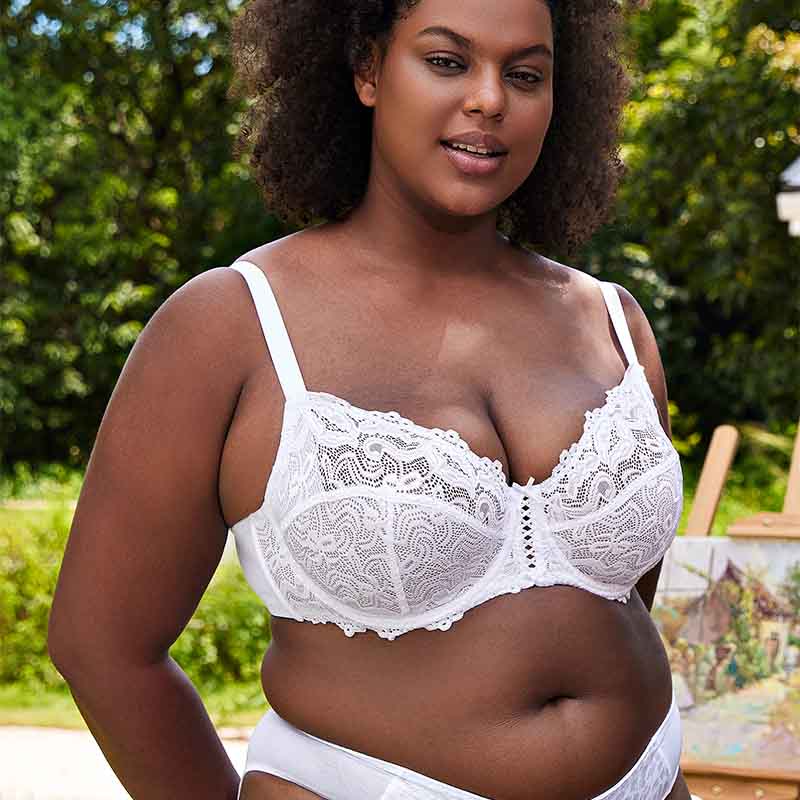 Wingslove Full Coverage Lace Bra Underwire Bralette, White