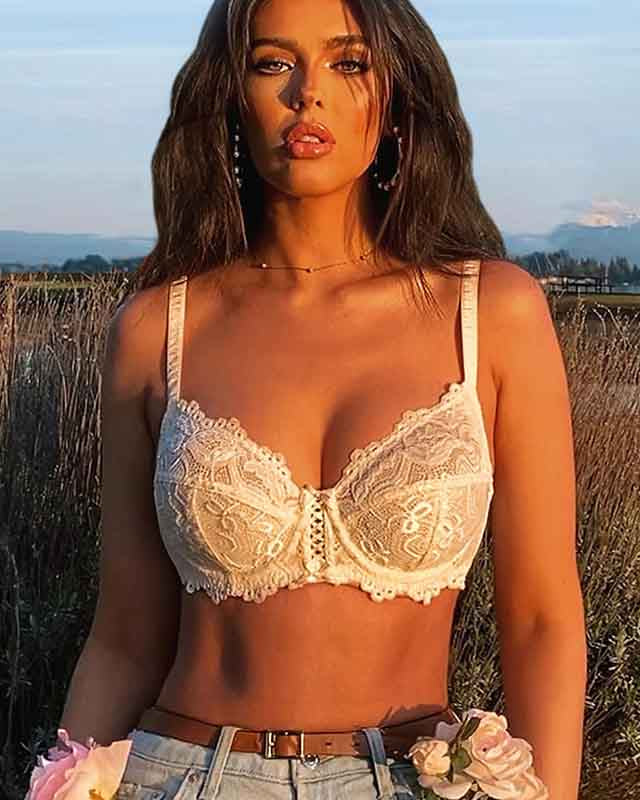Wingslove Full Coverage Lace Bra Underwire Bralette, White