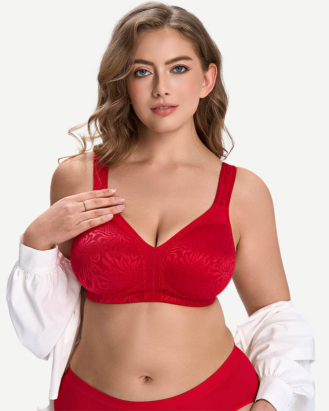 Full Coverage Minimizer Bra Wire-free, Lava Red wingslove