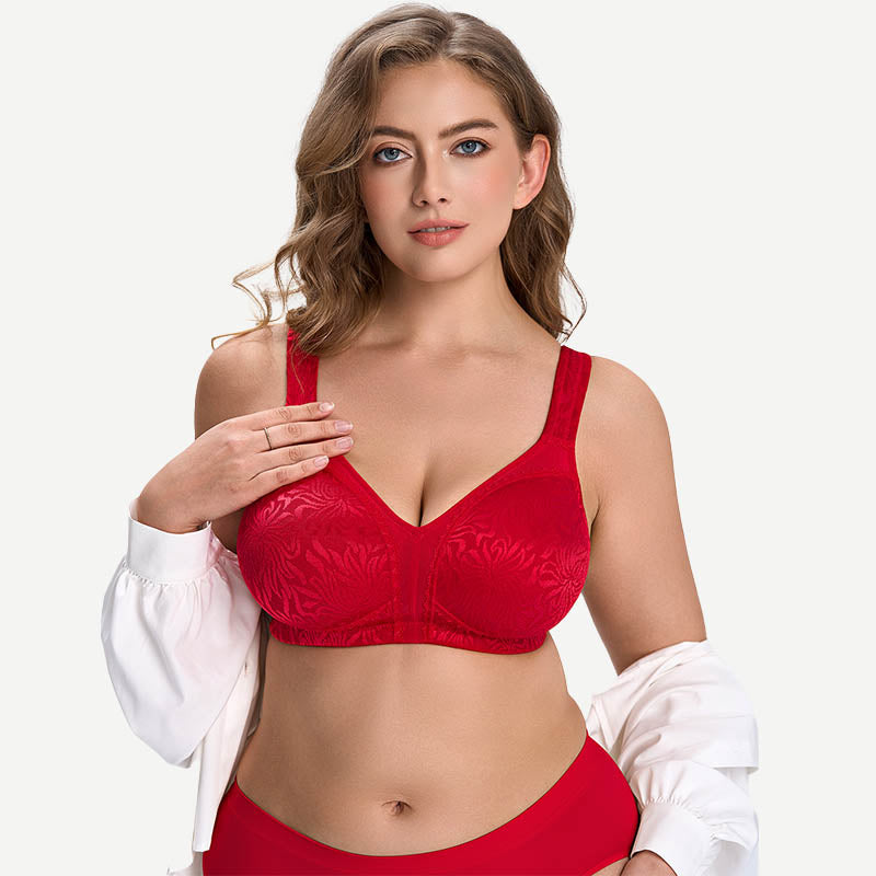 Full Coverage Minimizer Bra Wire-free, Lava Red wingslove