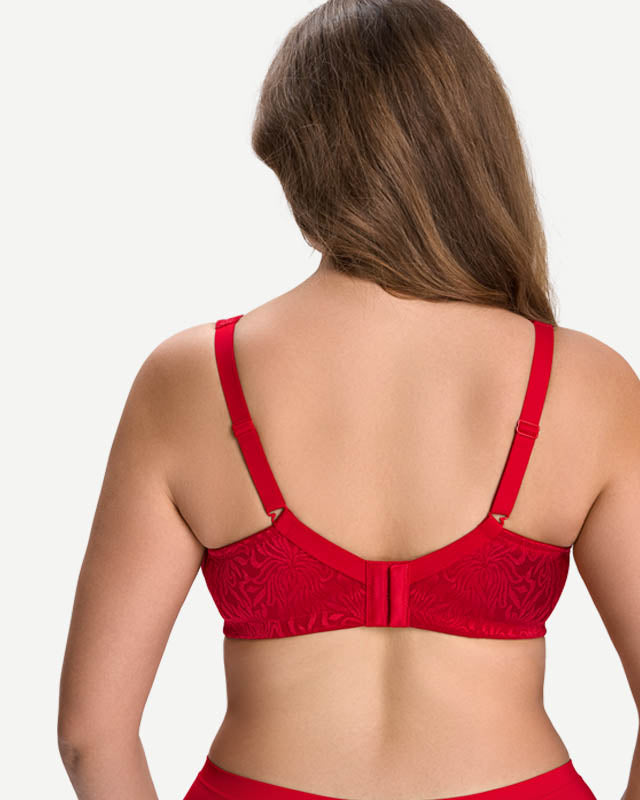 Full Coverage Minimizer Bra Wire-free, Lava Red wingslove