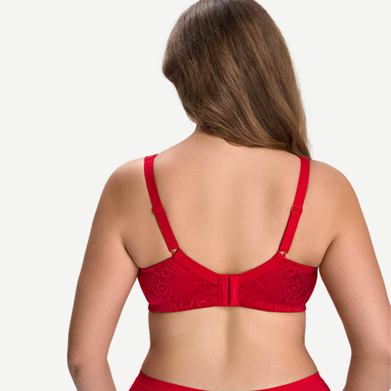 Full Coverage Minimizer Bra Wire-free, Lava Red wingslove