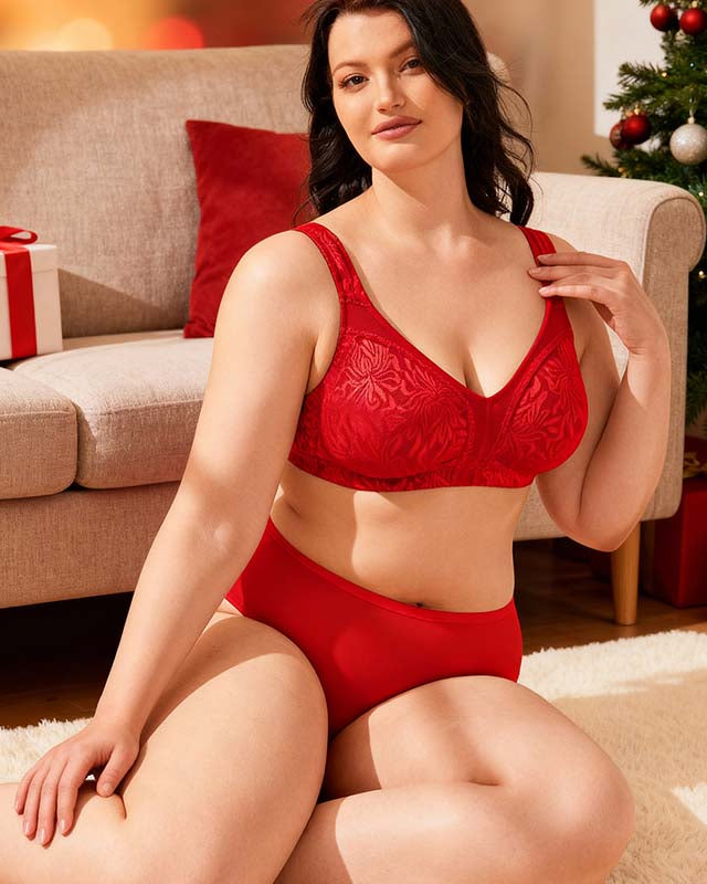 Full Coverage Minimizer Bra Wire-free, Lava Red wingslove