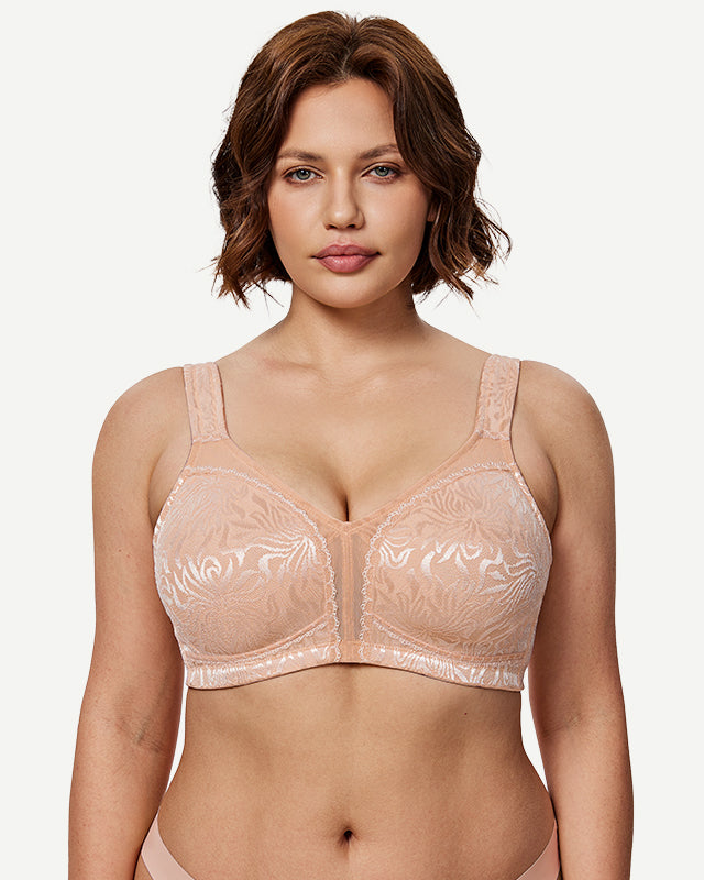 Full Coverage Minimizer Bra Wirefree Non Padded Pink Nude - WingsLove