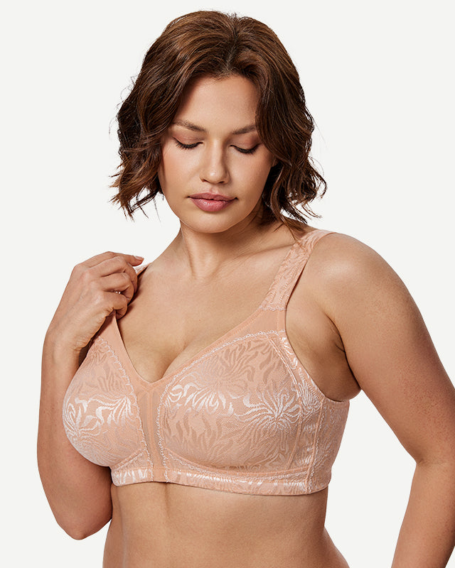 Full Coverage Minimizer Bra Wirefree Non Padded Pink Nude - WingsLove