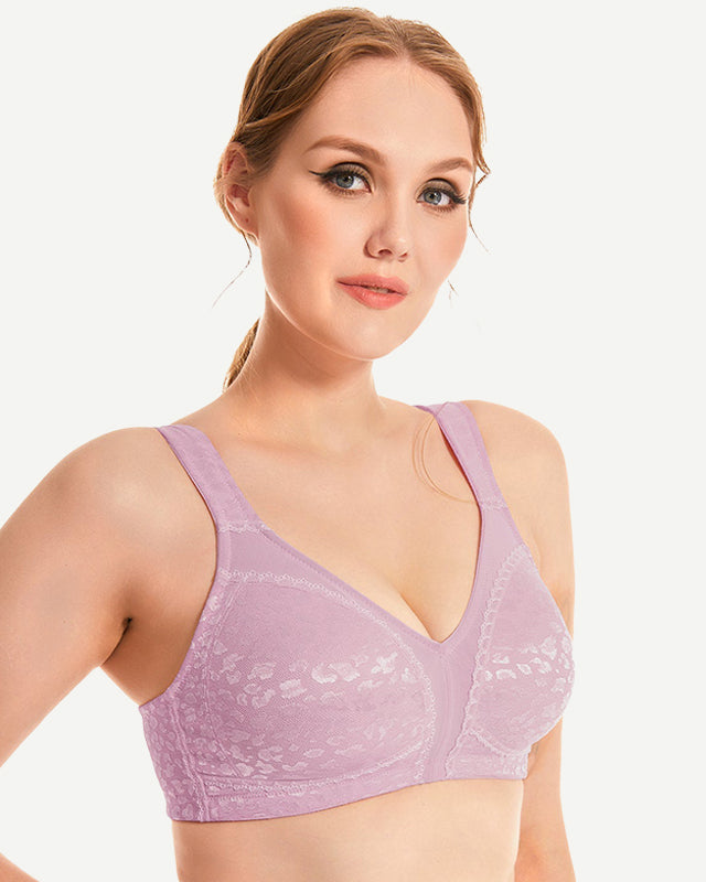Full Coverage Minimizer Bra Wirefree Non Padded Light Purple - WingsLove