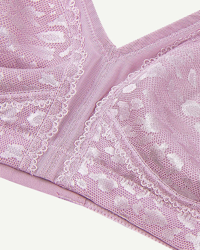 Full Coverage Minimizer Bra Wirefree No Padded Light Purple - WingsLove