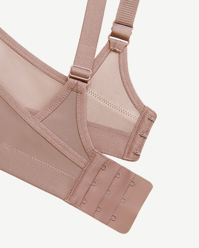 Full Coverage Solid Absorb Breathable Wirefree Sports Bra Amber