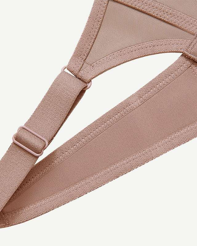 Full Coverage Solid Absorb Breathable Wirefree Sports Bra Amber