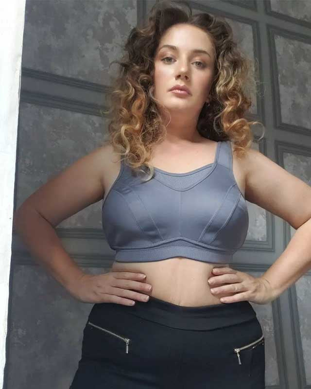 Full Coverage Solid Absorb Wirefree Breathable Sports Bra Grey