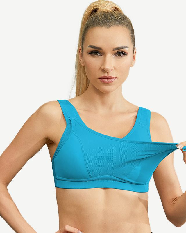 Full Coverage Wireless Sports Bra, Blue Wingslove