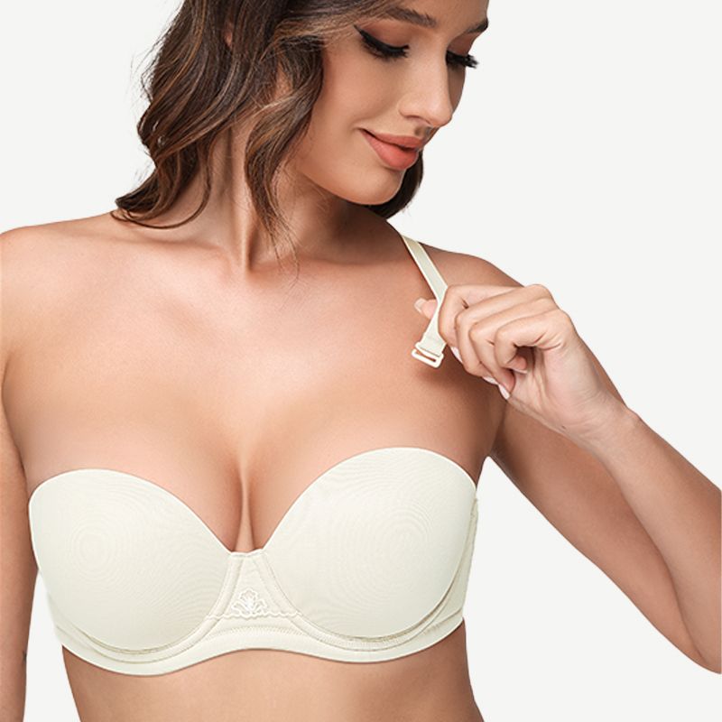 Full Figure Strapless Multiway Bra with Underwire, Ivory Wingslove