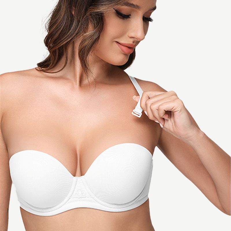 Full Figure Strapless Multiway Bra with Underwire, White Wingslove