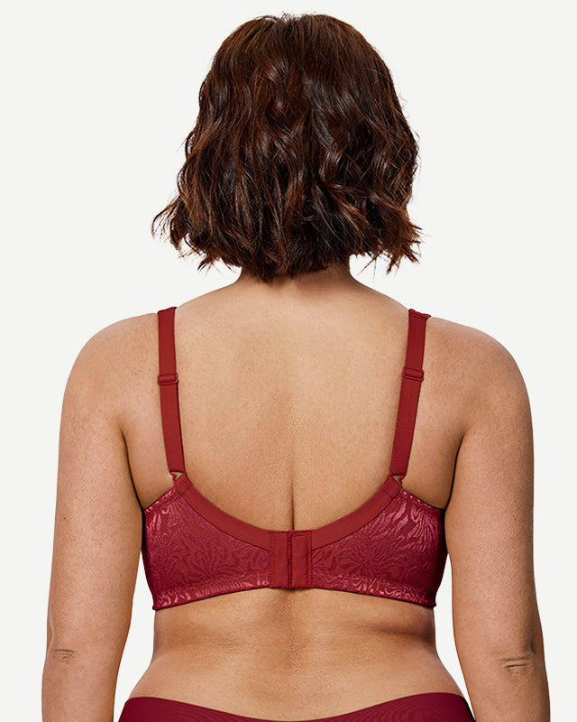 Minimizer Bra Non Padded Wire-free Wine Red - WingsLove