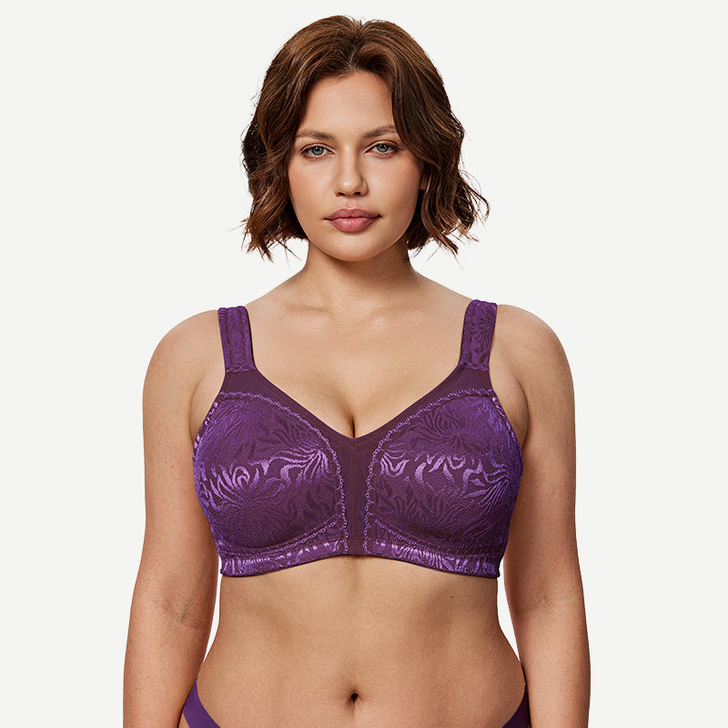 Minimizer Bra Non Padded- Wire-free Purple - WingsLove