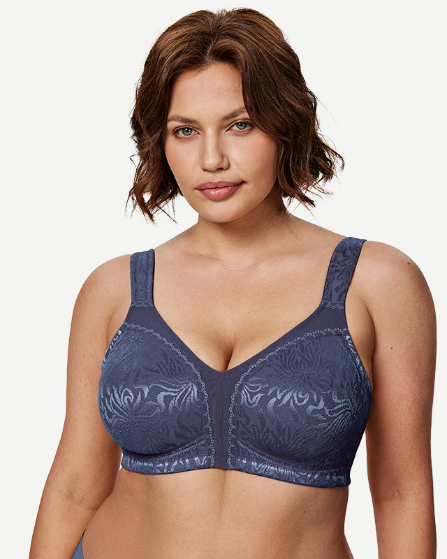 Minimizer Bra Non Padded Wire-free Grey Blue - WingsLove