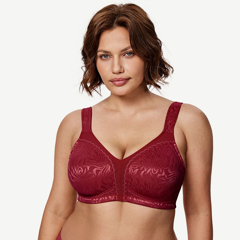 Full Coverage Minimizer Bra Wire-free, Wine Red