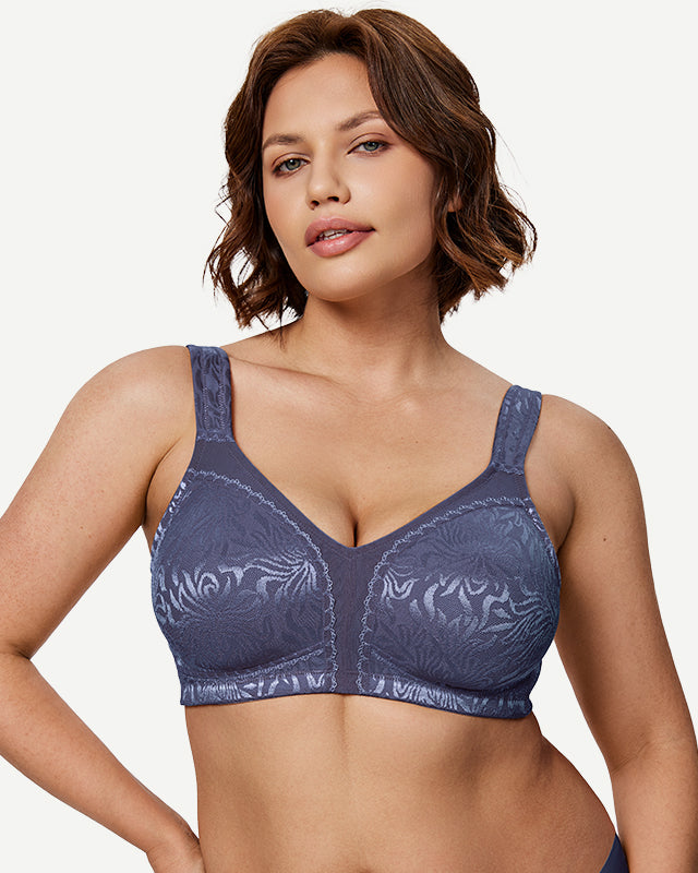 Minimizer Bra Non Padded Wire-free Grey Blue - WingsLove