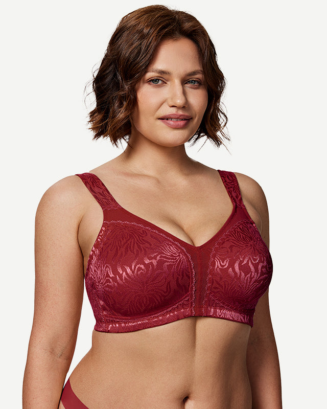 Minimizer Bra Non Padded Wire-free Wine Red - WingsLove