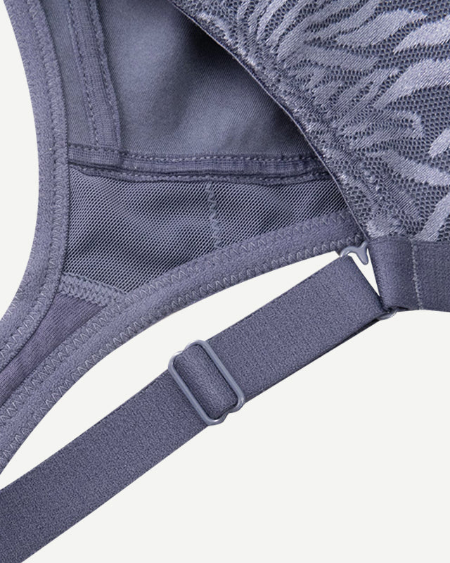 Minimizer Bra Non Padded Wire-free Grey Blue - WingsLove