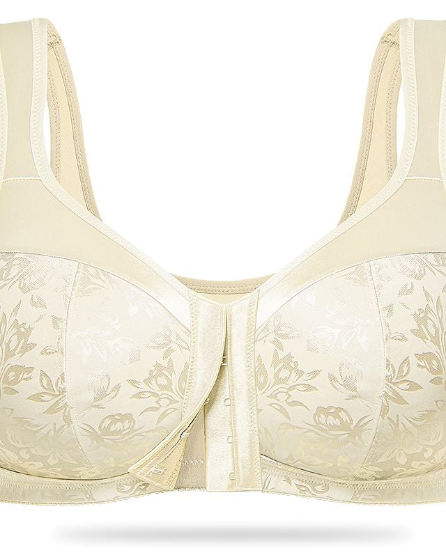 Plus Size Front Closure Hook Wireless Nude Minimizer Bra