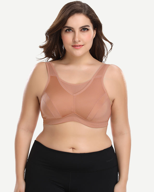 Plus Size Non Padded Yoga Sports Bra Orange Wingslove
