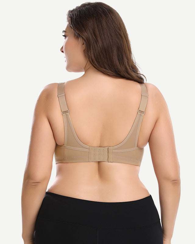 Plus Size Non Padded Yoga Sports Bra Dark Nude Wingslove