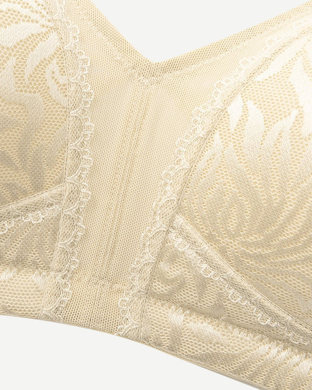 Plus Sizes Minimizer Bra Non Padded Wire-free Nude wingslove