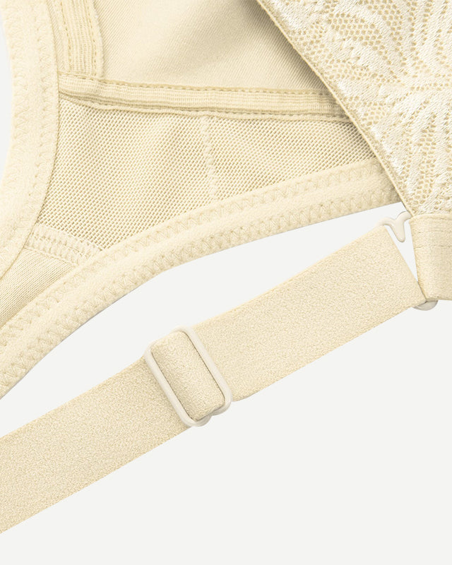 Plus Sizes Minimizer Bra Non Padded Wire-free Nude wingslove