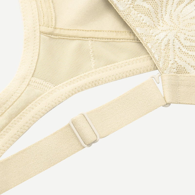 Plus Sizes Minimizer Bra Non Padded Wire-free Nude wingslove