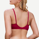 See Through 1/2 Cup Lace Underwire Demi Bra Wine Red Wingslove