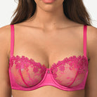 See Through Underwire Demi Sheer Bralette Bra Rose Red Wingslove