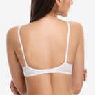 Unlined See Through 1/2 Cup Mesh Demi Shelf Underwired Bra White Wingslove