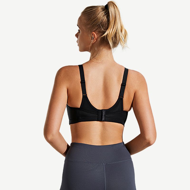 Wireless Sports Bra with Criss Cross Back, Black Wingslove