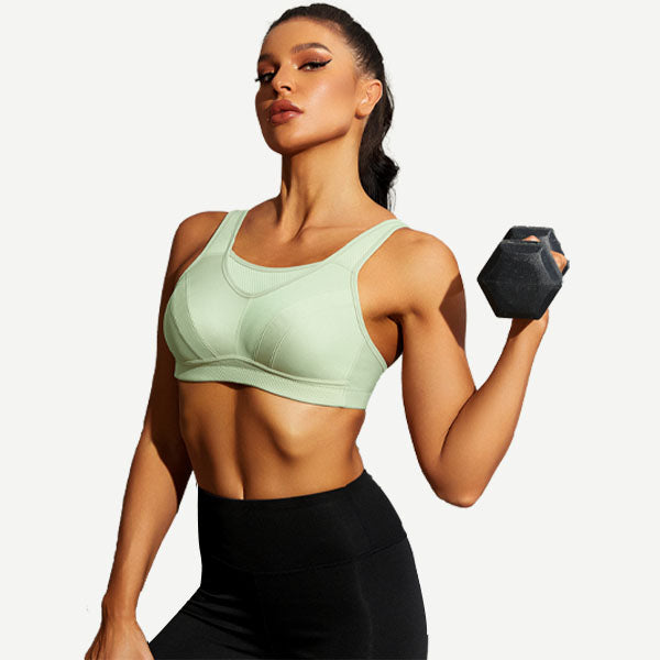Wireless Sports Non-Padded Bra Bounce Control, Green Wingslove