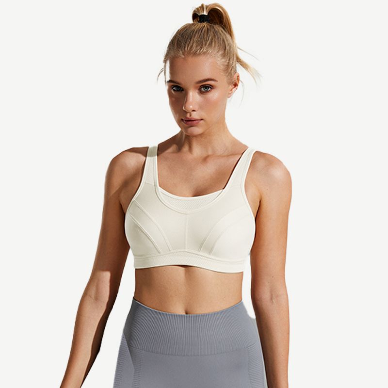 Wireless Sports Non-Padded Bra Bounce Control, Ivory Wingslove