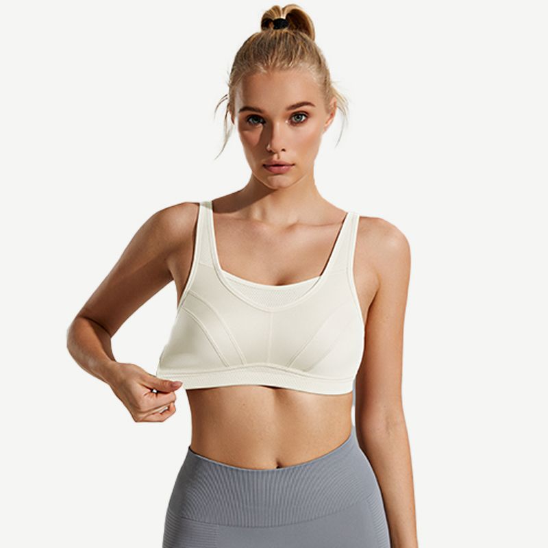 Wireless Sports Non-Padded Bra Bounce Control, Ivory Wingslove