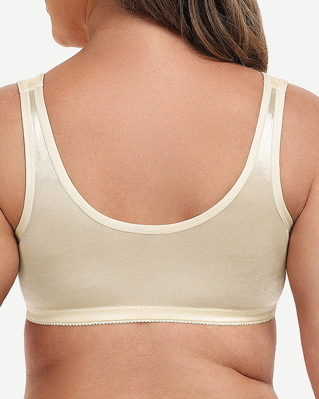 Plus Size Front Closure  Hook Wireless Nude Minimizer Bra For Ladies