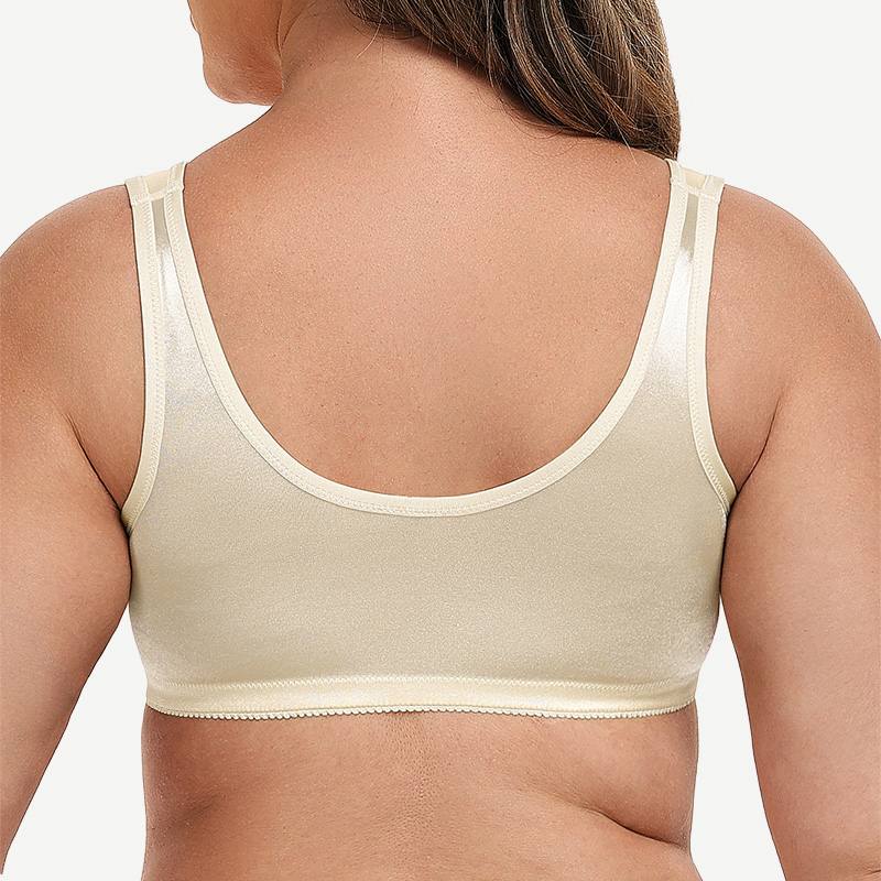 Plus Size Front Closure Hook Wireless Nude Minimizer Bra