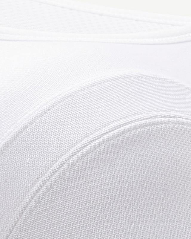 Full Coverage High Support Impact Solid wirefree Sports Bra White