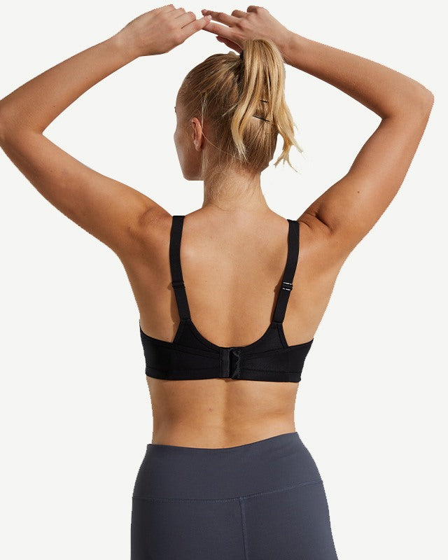 Full Coverage High Support Solid Sports Bra Black