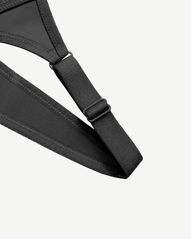 Full Coverage High Support Solid Sports Bra Black