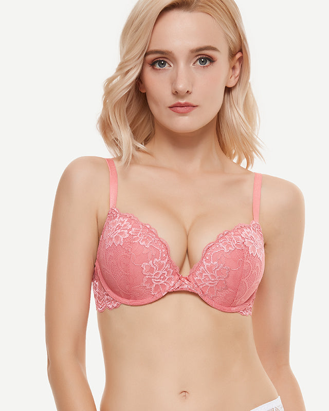 lace-push-up-bra-lightly-padded-demi-plunge-bra-bean-red wingslove