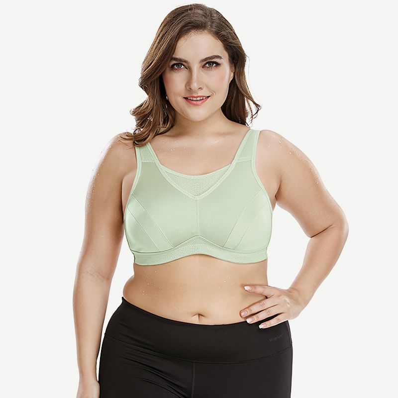 Plus Size High Impact Large Bust Full Coverage Workout Bras Green