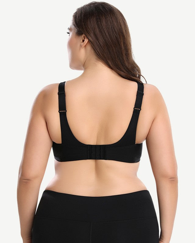Plus Size Non Padded Yoga Wirefree Sports Bra Black